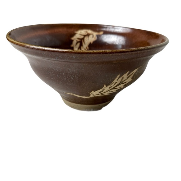 Ceramic Bowl Japanese Tea Ceremony Matchawan Chawan Brown Pottery Matcha Signed - Picture 1 of 9